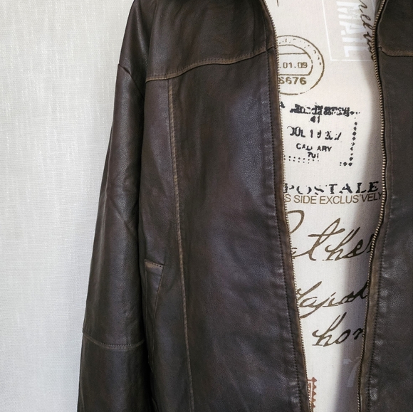 Java Vegan Distressed Leather Jacket - Picture 3 of 8